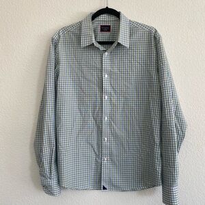 UNTUCKit Blue Checkered Slim Fit Wrinkle Free Long Sleeve Button Down Shirt L